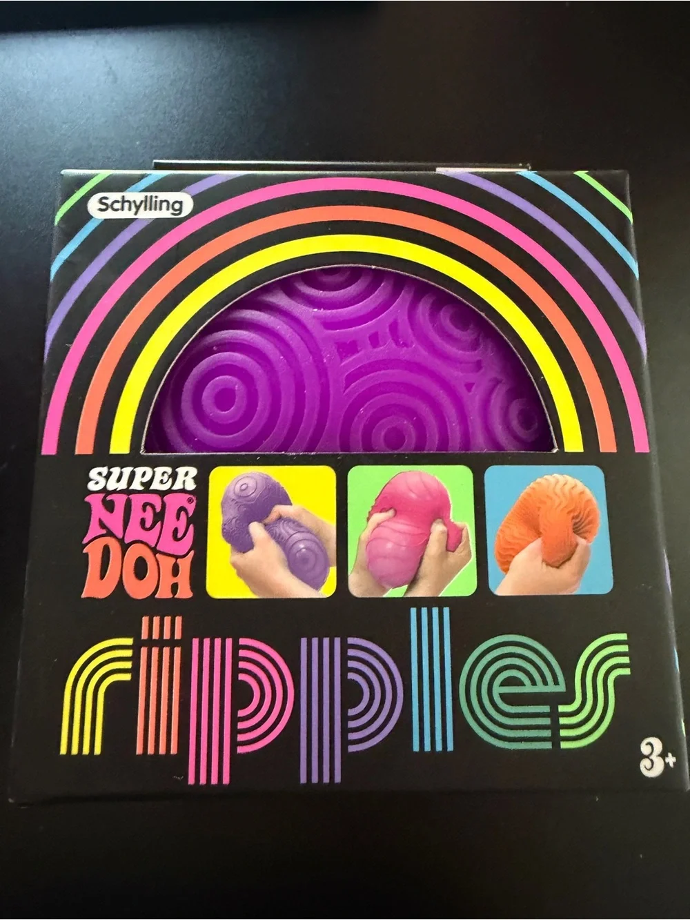 New Nee Doh Schylling Super Size Jumbo Textured Ripples Squishy Ball Purple Toy